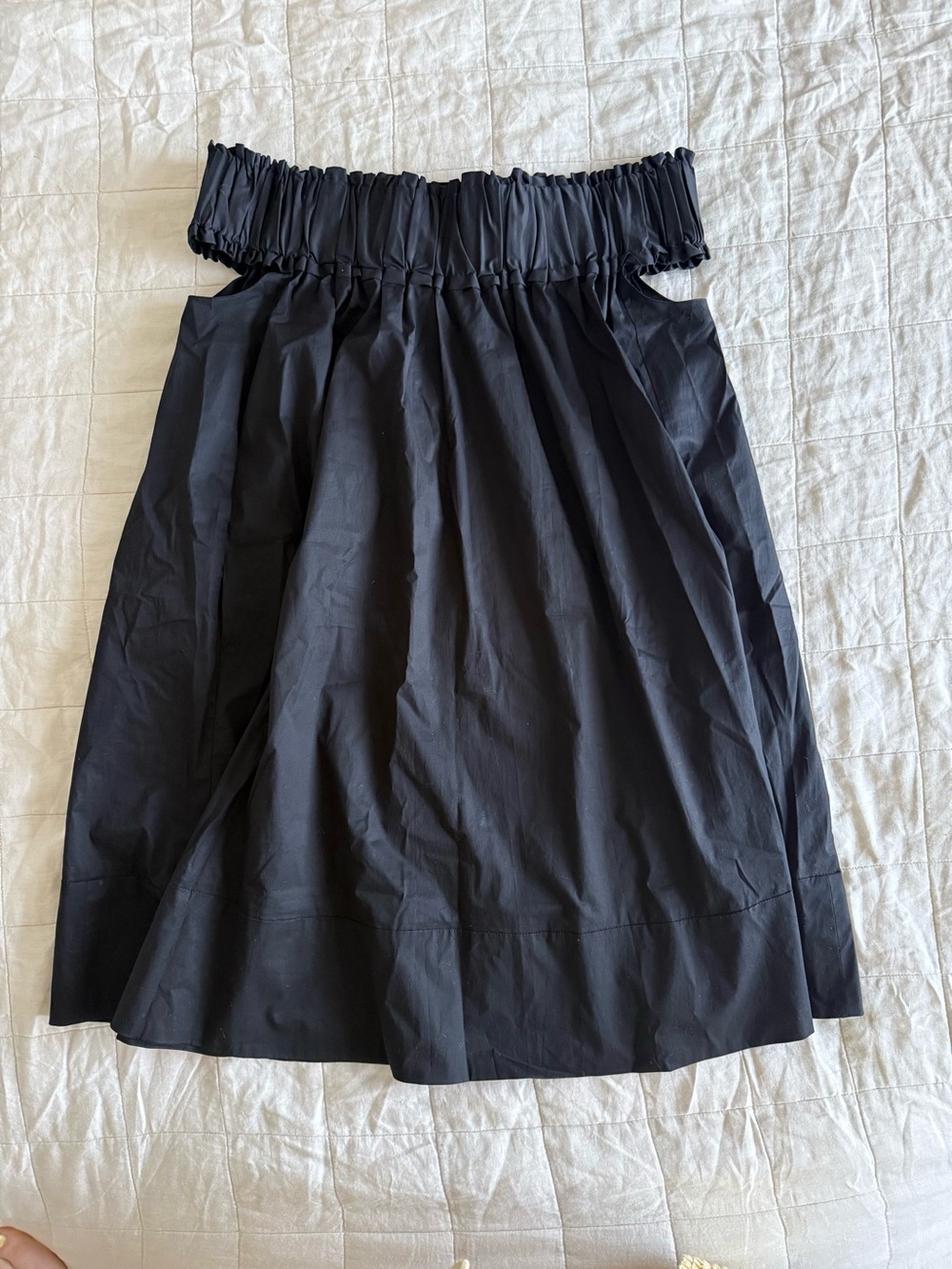 Hatch Maternity Black Off-Shoulder Mini Dress